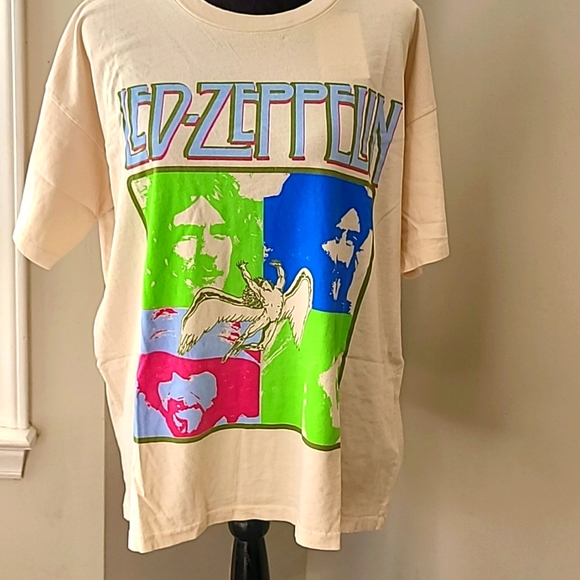 REVOLVE DAYDREAMER Led Zeppelin Four Square Merch Tee, Dirty White NWT, Size S - Picture 4 of 16